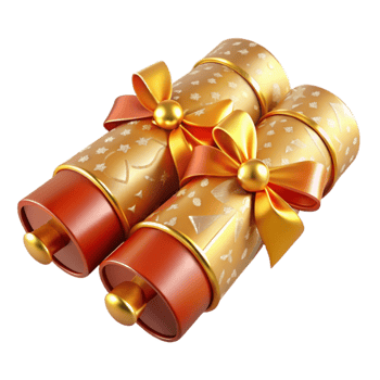 Gold Orange Festive Gift Tubes with Bows png