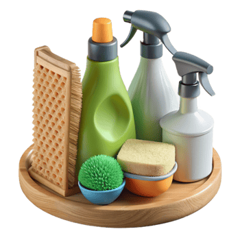 Cleaning Supplies Essential Household Cleaning Kit png