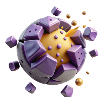 Abstract 3D Render Exploding Geometric Sphere png