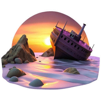 Sunset Shipwreck A Coastal Tragedy png