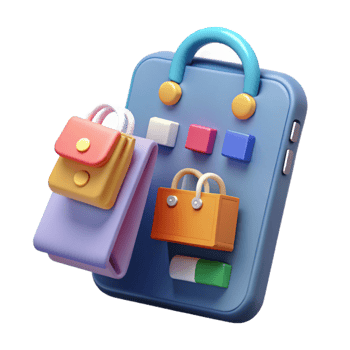 Mobile Shopping App Online Retail, E-commerce, Digital Shopping Bags png