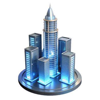 Modern Cityscape Skyscrapers, Urban Development, Night Lights png