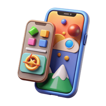 Mobile App Design Colorful UI, 3D Icons, Navigation png