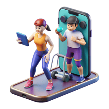 Online Fitness Virtual Workout App with Home Exercises png