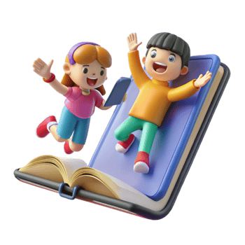 Kids, Books, and Technology A Fun Learning Journey png