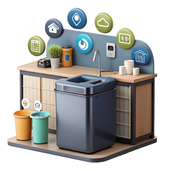 Smart Waste Management System Automated Recycling IoT Integration png