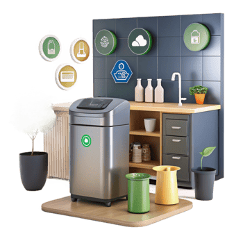 Smart Kitchen Waste Recycling System Eco-Friendly Efficient png