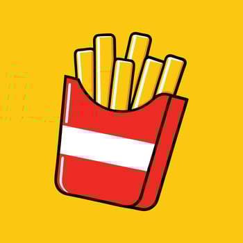 French Fries Cartoon Icon Illustration Fast Food Icon vector