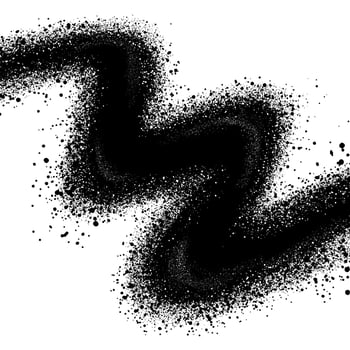 Spray paint element. Grunge graffiti paint shape, textured black line spray. vector