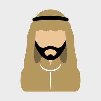 color icon of arab in national clothes isolated on white background vector