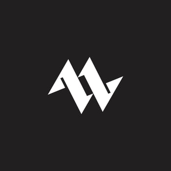 letters mn stripes linked sharp shape geometric logo vector