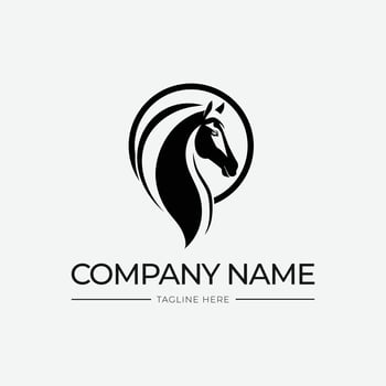 horse logo in black and white color vector