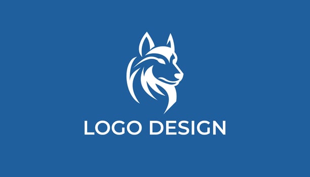 wolf head logo design vector
