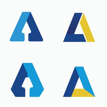 set letter A logo design ideas vector