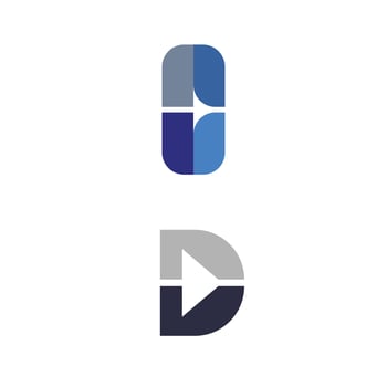 set logo letter D with arrow vector