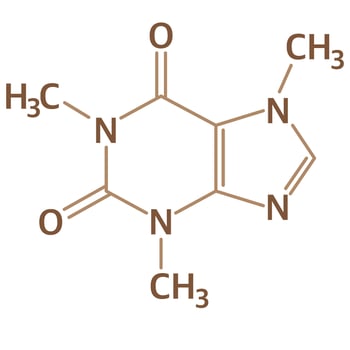 Chemical structure caffeine vector