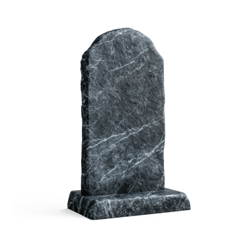 a black marble tombstone on transparent background png
