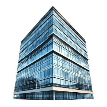 3d rendering of a modern office building isolate on transparent png