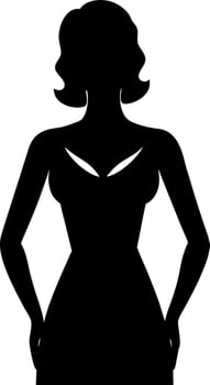 Beautiful Black and White Silhouette of a Confident Woman Perfect for Graphic Design vector