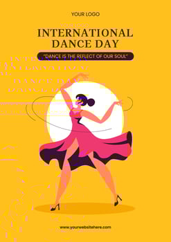 Dancing Celebration Social Media Flyer Design Flat Art Illustration vector