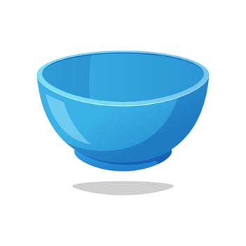 Blue bowl isolated on white background. vector