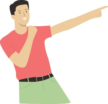 Excited Men Character. vector