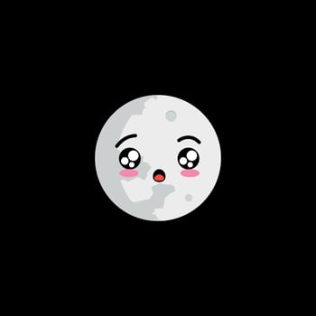 Full moon Affection face clipart vector