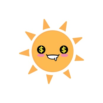 sun money eyes face clip art vector
