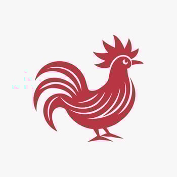 A red rooster on a white background vector