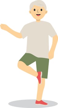 Old People Sport Activities with Cartoon Design vector