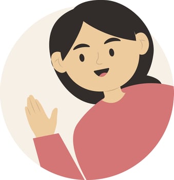 Happy Curious Woman Illustration vector