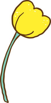 Retro Yellow Tulip hand drawn png
