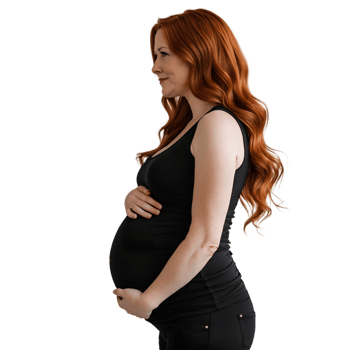Glowing Pregnancy Portrait Ideal for Maternity and Family Content png