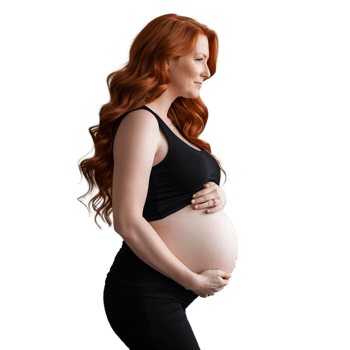 Elegant Expecting Mother in Black Dress High Quality Pregnancy Image png