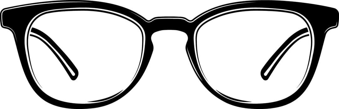 black silhouette of glasses without background vector