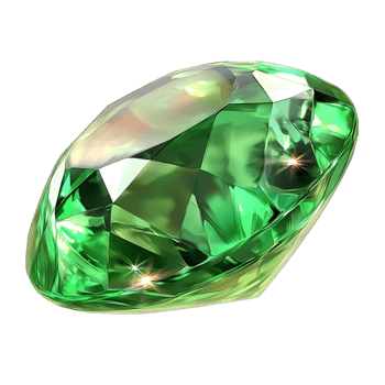 Green gemstone sparkles brilliantly with deep emerald hues reflecting the light png