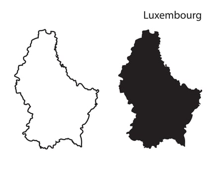 Luxembourg map illustration, Luxembourg map silhouette vector