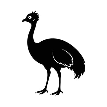 Dark Cassowary Silhouette Art vector