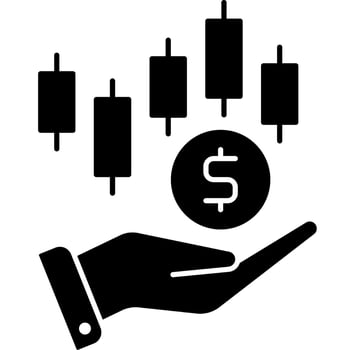 Stock Investment graph glyph icon vector