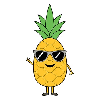 cartoon pineapple character vector