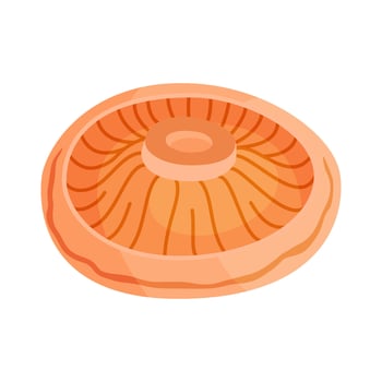 Saffron milk cap mushroom, edible forest mushroom icon. Hand drawn trendy flat style delicious milk cap. Lactarius deliciosus fungus icon Isolated vector