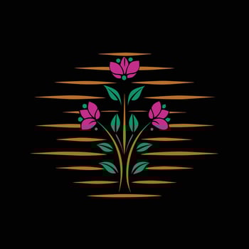 Hand drawn illustration with flowers in vintage style. vector