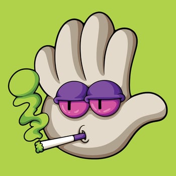 smoke hand illustration vector