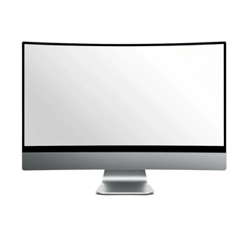 A computer monitor with a white screen on it png