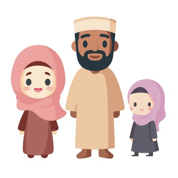 Muslim family illustration vector