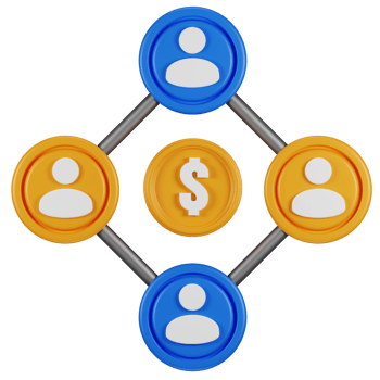3D business networking team icon png