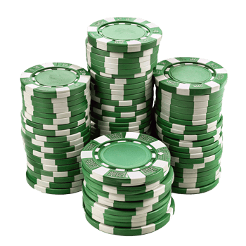 A Stack of Green and White Casino Poker Chips Ready for a High Stakes Game png
