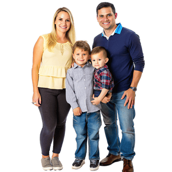 Happy Family Portrait Mom Dad Two Sons Smiling Together png