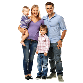 Happy Family Portrait of Parents with Two Young Sons png