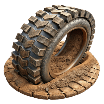 extraordinary rustic Off-Road Tire in Sand Deep Tread Design professional png